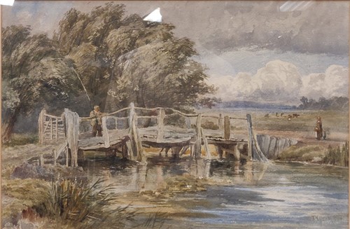 Lot 458 - Thomas Miles Richardson, Fisherman on a rustic...