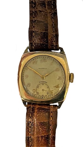 Lot 300 - Longines for Mappin - A 9ct gold wristwatch