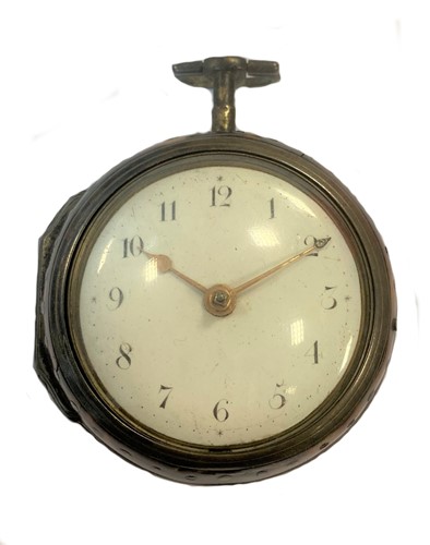 Lot 235 - John Flower, London - An 18th century silver pair cased pocket watch