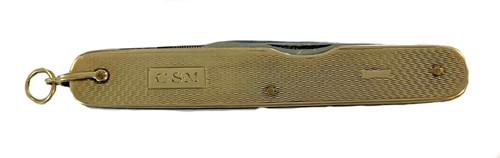 Lot 430 - A 9ct gold mounted penknife