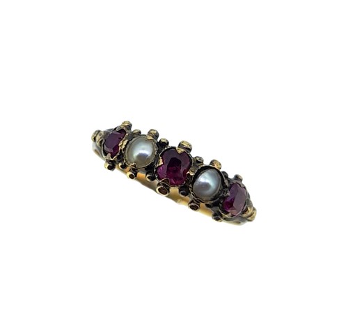 Lot 45 - A Georgian ruby and pearl ring