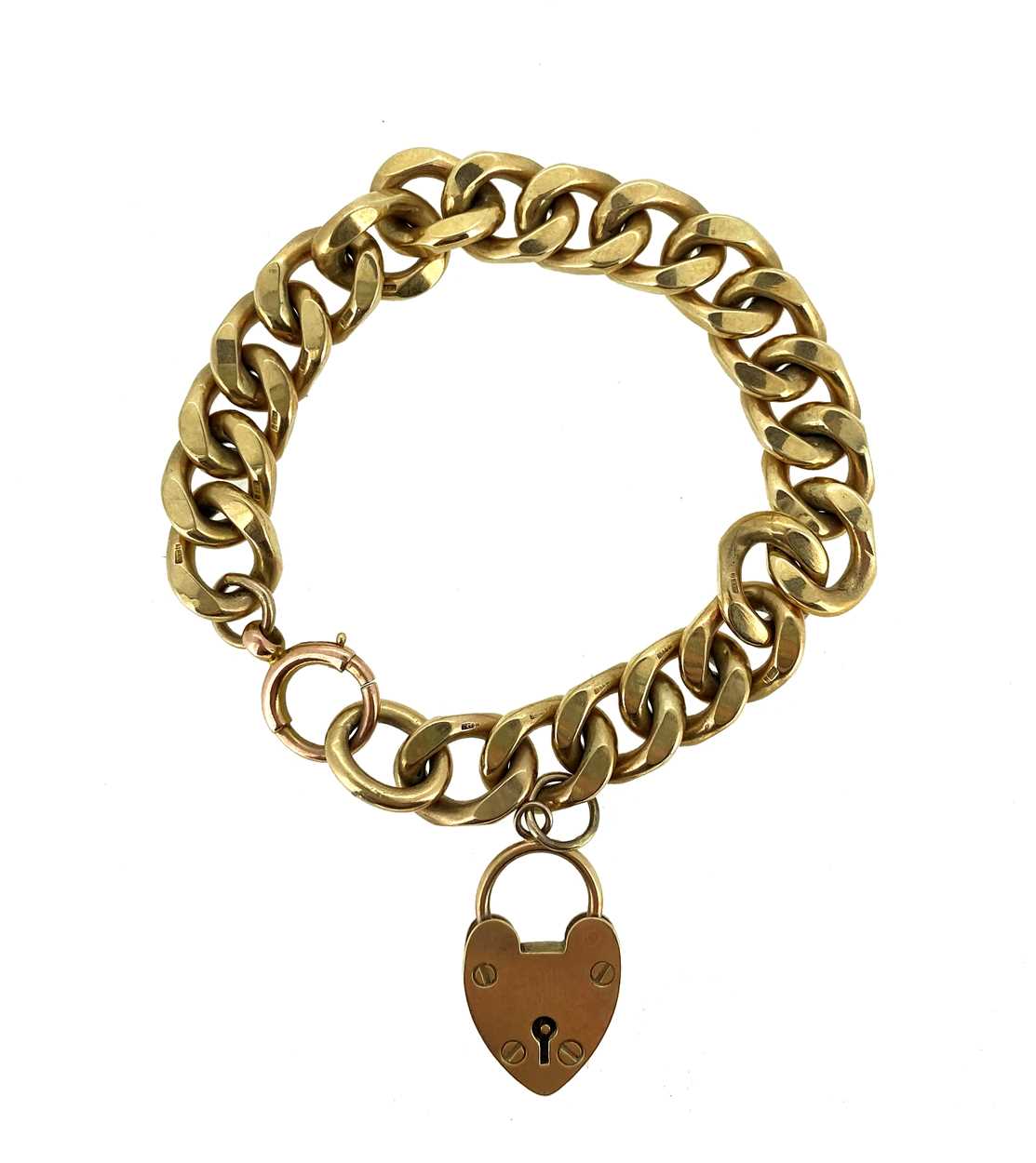 Lot 190 - A late 20th century 9ct gold charm bracelet