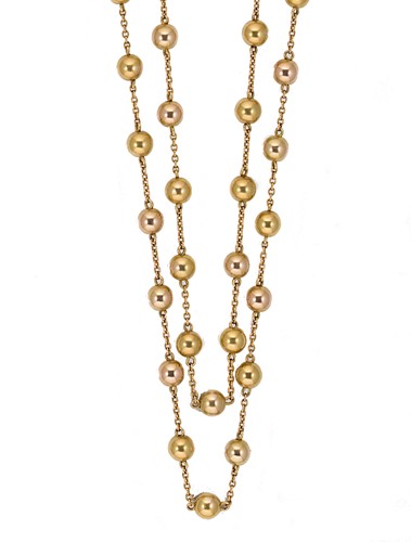 Lot 37 - A long ball chain necklace