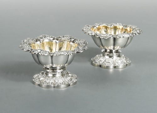Lot 497 - Two very similar George IV silver open salts