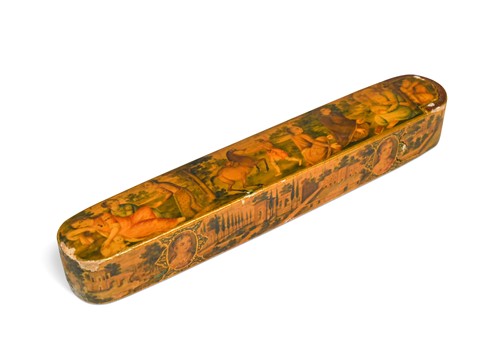 Lot 390 - A fine Persian Qajar Qalamdan (pen box), circa 1880