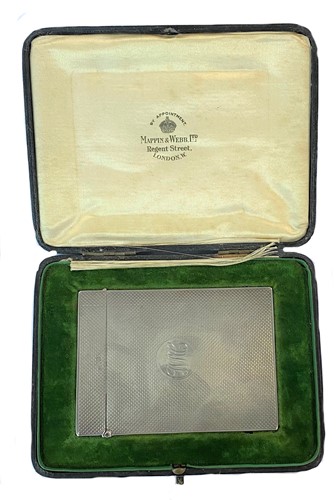 Lot 365 - A George V silver card case