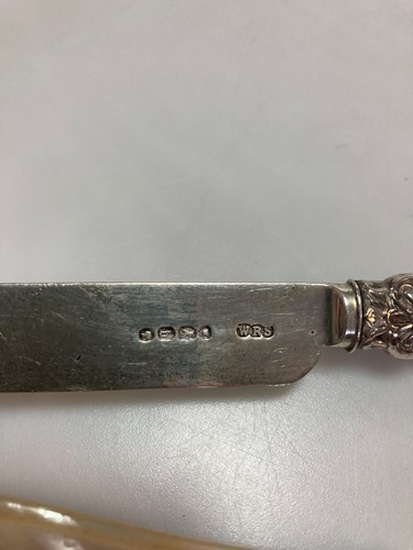 Lot 219 - A pair of silver grape scissors, a silver...