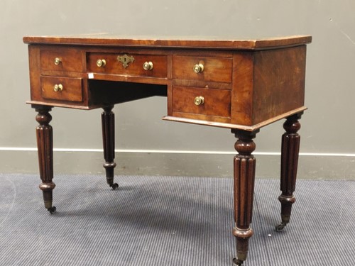 Lot 746 - A Victorian mahogany kneehole desk, 79 x 106 x...
