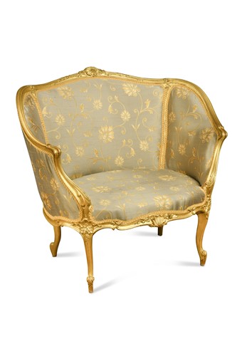 Lot 279 - A French giltwood framed canape