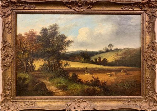 Lot 605 - English Provincial School A harvest scene...