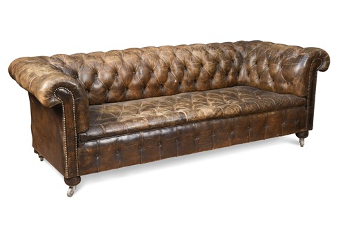Lot 405 - A Chesterfield sofa, late 19th/ early 20th century