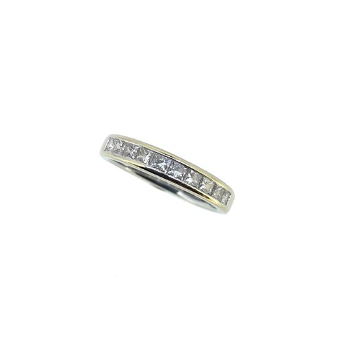 Lot 128 - An 18ct gold diamond half eternity style ring