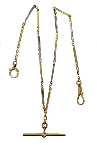 Lot 265 - A two colour 'Albert' watch chain