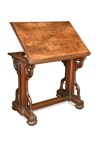 Lot 205 - A Victorian 'Puginesque' oak library table