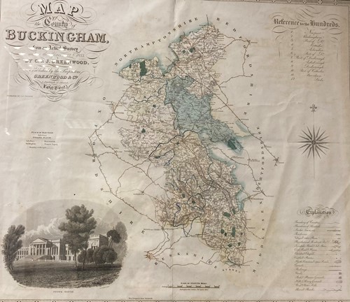 Lot 612 - Handcoloured engraved map of Buckingham by C &...