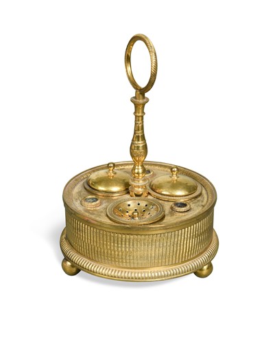 Lot 281 - A French Empire ormolu ink stand, circa 1820