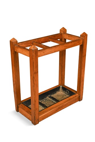 Lot 432 - A Victorian Gothic pitch-pine umbrella/stick stand, circa 1880