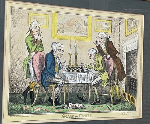 Lot 35 - George Cruikshank Game of Chess, coloured...