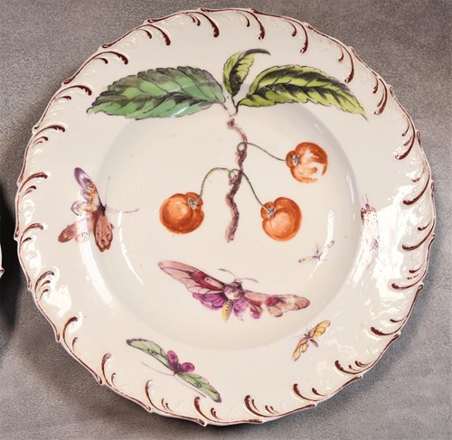 Lot 424 - Two Chelsea Derby plates, circa 1765