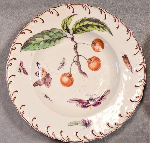 Lot 424 - Two Chelsea Derby plates, circa 1765