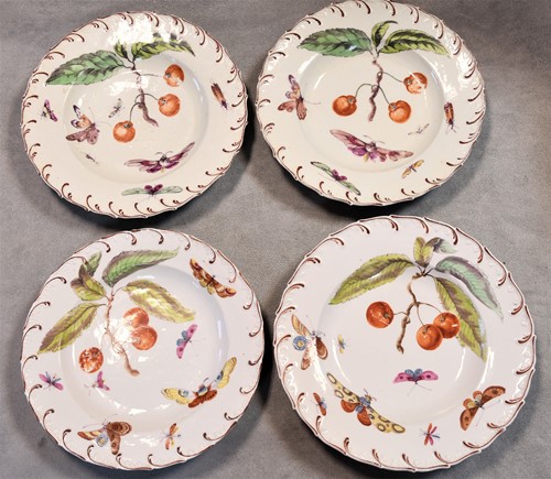 Lot 424 - Two Chelsea Derby plates, circa 1765