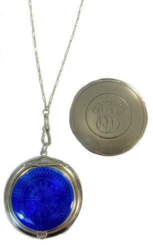 Lot 356 - Two George V silver travelling powder compacts