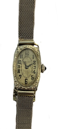 Lot 293 - Gruen - An American 14ct gold wristwatch on a 9ct gold bracelet