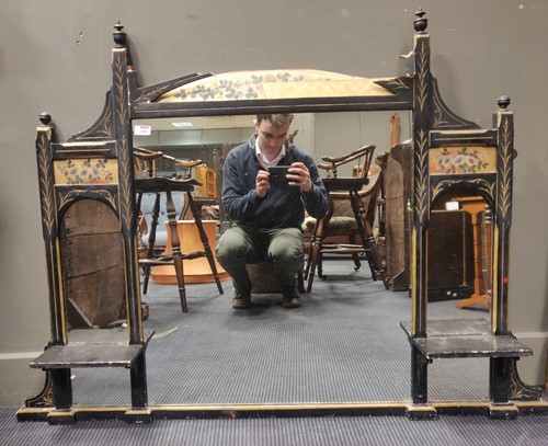 Lot 771 - A late Victorian overmantle mirror, 97 x 133cm
