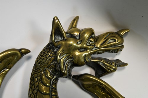 Lot 382 - A brass dragon door stop