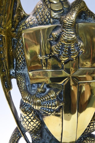 Lot 382 - A brass dragon door stop
