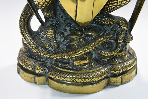 Lot 382 - A brass dragon door stop