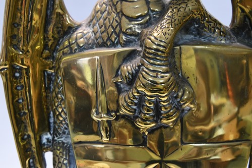 Lot 382 - A brass dragon door stop