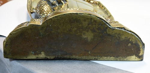Lot 382 - A brass dragon door stop