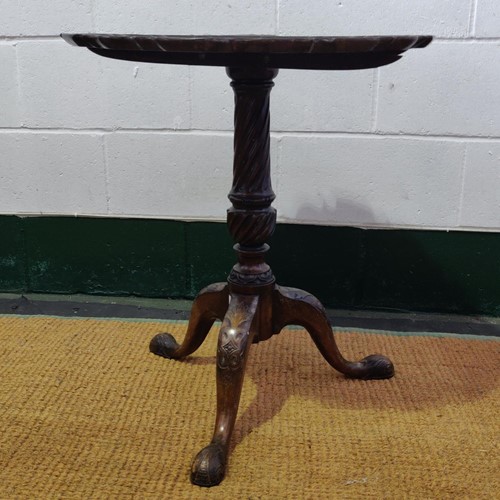 Lot 535 - A 19th century tilt top wine table with later...