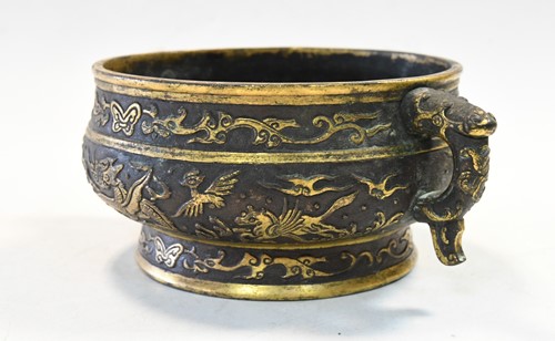 Lot 154 - A Chinese gilt bronze Gui, Hu Wenming, Ming Dynasty, 16th century