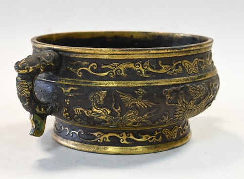Lot 154 - A Chinese gilt bronze Gui, Hu Wenming, Ming Dynasty, 16th century