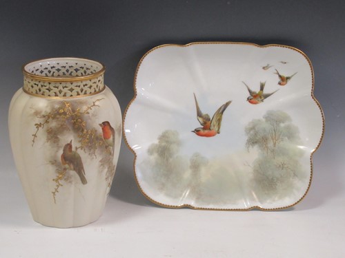 Lot 8 - A Grainger & Co. Royal Worcester vase, the...