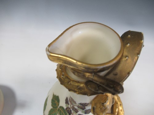 Lot 1 - A Royal Worcester jug, with a lizard handle,...