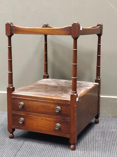 Lot 719 - A reproduction Georgian style mahogany bedside,...