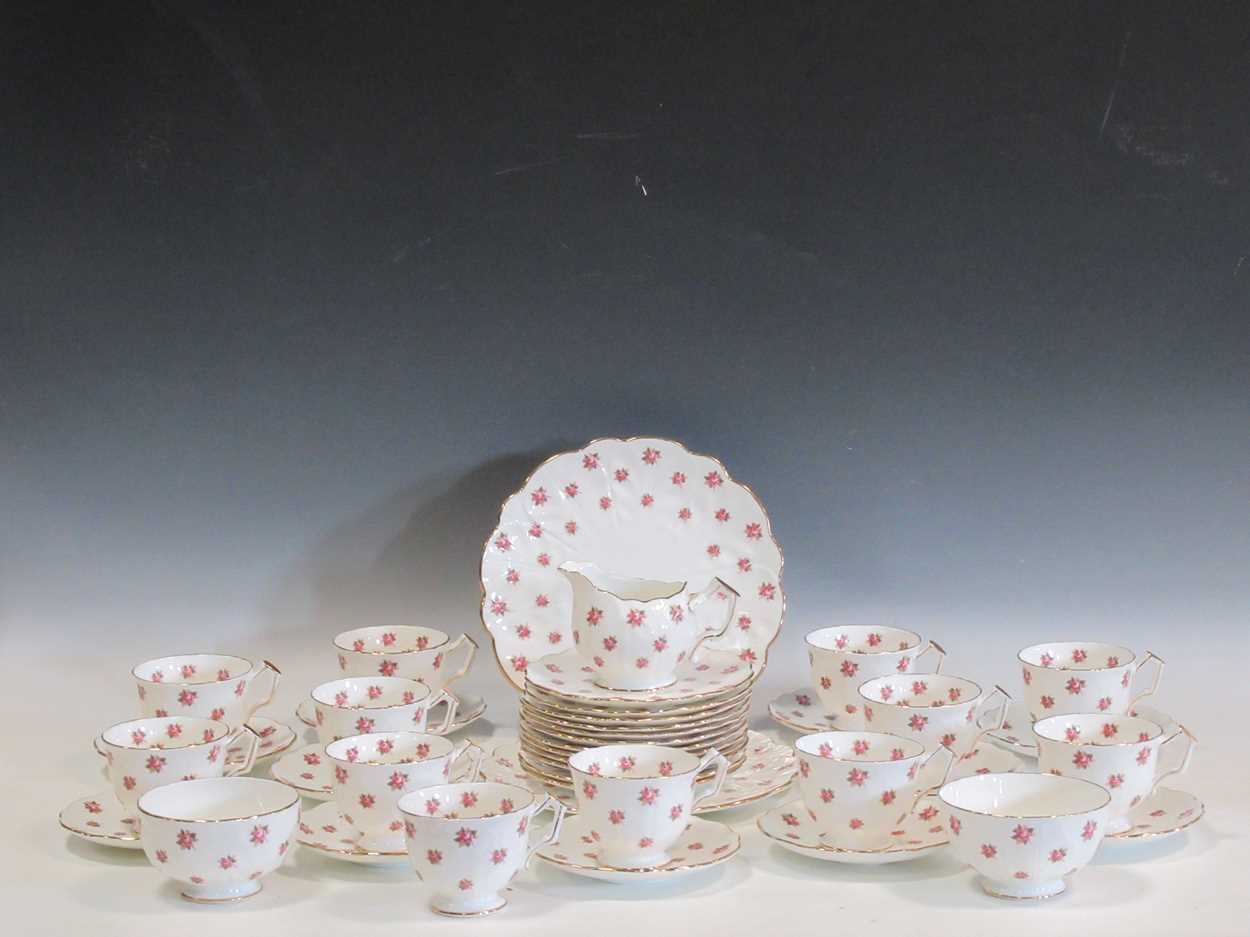 Lot 65 - An Aynsley Rosedale pattern tea service...