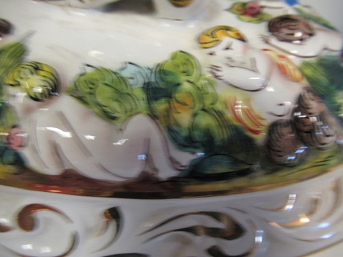 Lot 74 - A Capodimonte tureen and cover with faun and...