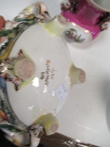 Lot 74 - A Capodimonte tureen and cover with faun and...