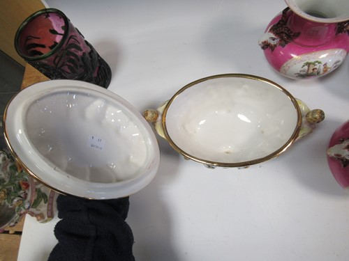 Lot 74 - A Capodimonte tureen and cover with faun and...