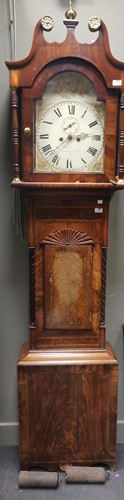 Lot 563 - An early 19th century mahogany long case clock,...