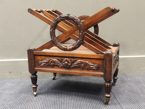 Lot 721 - A late regency rosewood canterbury 51 x 49 x 34cm