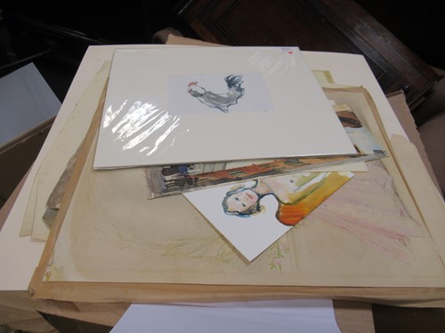 Lot 492 - A large assortment of prints and drawings,...