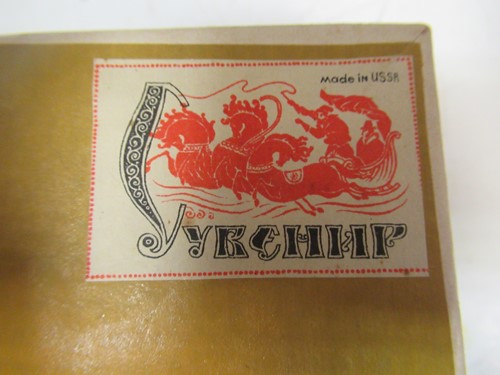 Lot 119 - Five Russian painted lacquer Palekh boxes- The...