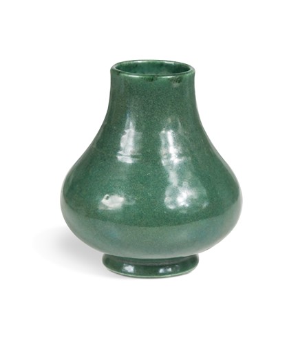 Lot 13 - A Chinese green monochrome small vase, probably Qianlong, late 18th century