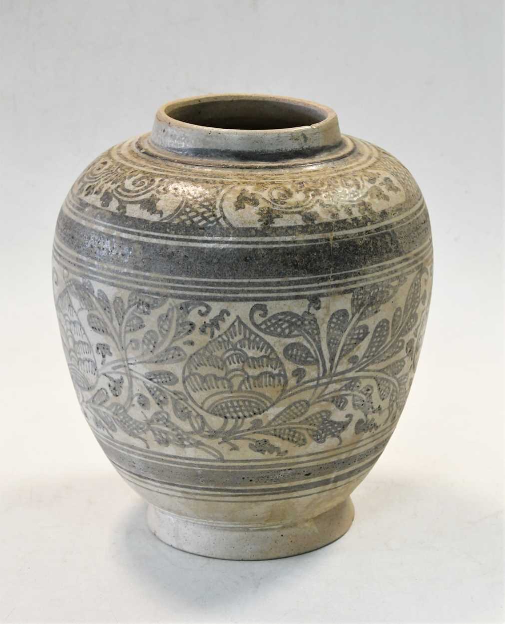Lot 179 - A Thai Sawankhalok pottery vase, 15th/16th century