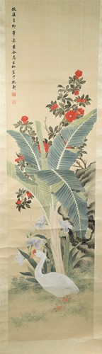 Lot 191 - A Group of five Japanese scroll paintings, late 19th and early 20th century